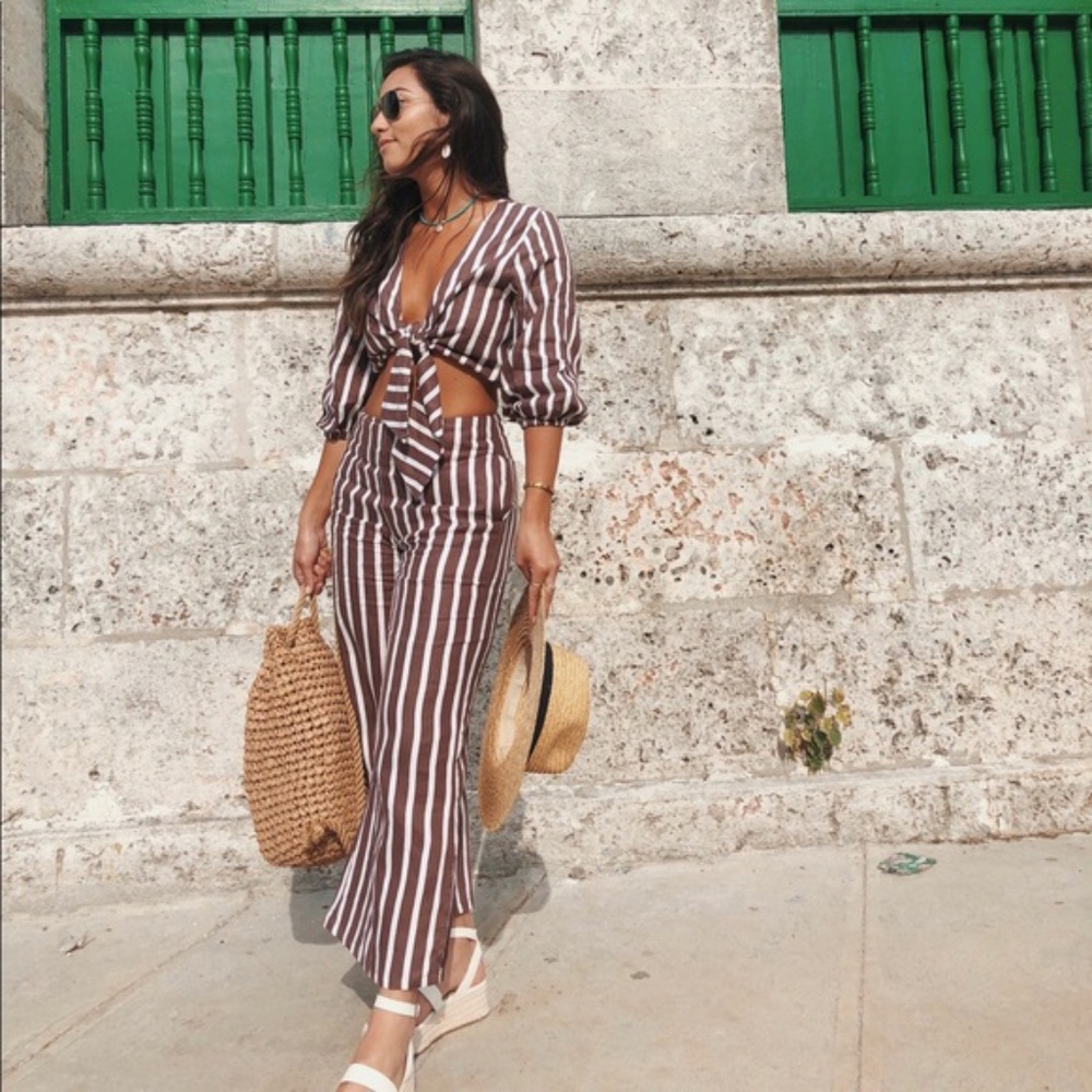 Faithful The Brand Striped La Guardia Top and Carmen Pant Set